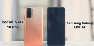 Samsung Galaxy M52 5G vs Redmi Note 10 Pro in Hindi